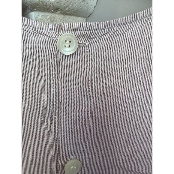 Madewell Women’s Red White Stripe Tie Front Button Back Short Sleeve Shirt Sz S - Picture 10 of 13